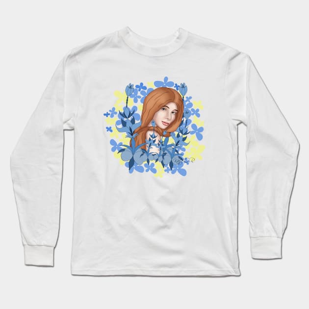 Girl with red hair Long Sleeve T-Shirt by KateQR